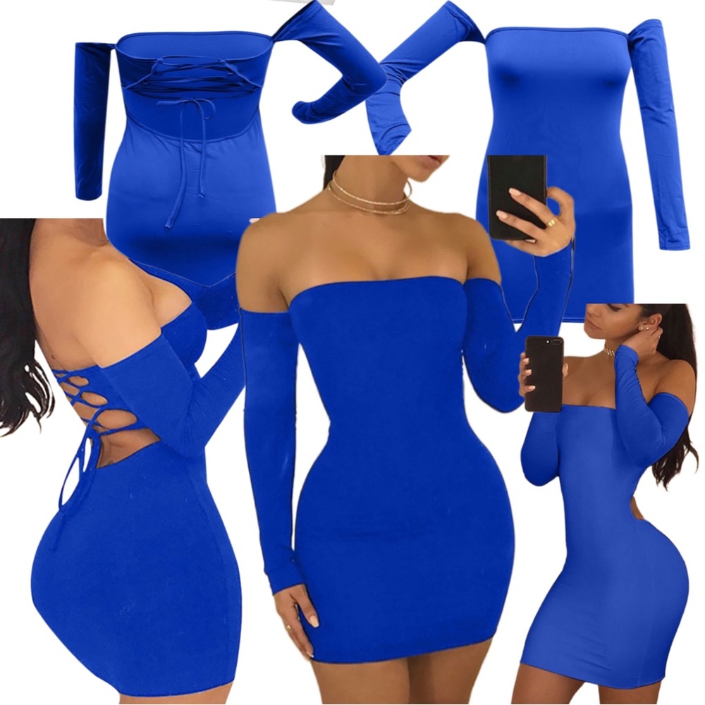 *New* OFF SHOULDER TUBE LONG SLEEVE MINI DRESS
